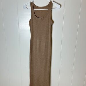 SHEIN Tan Sleeveless Maxi Dress